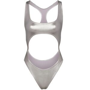 NWT Skims Metallic Nickel Silver One Piece Monokini Size 3X